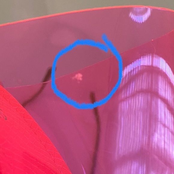 Neon pink clear lucite strap platform bright heeled mules - Picture 6 of 7